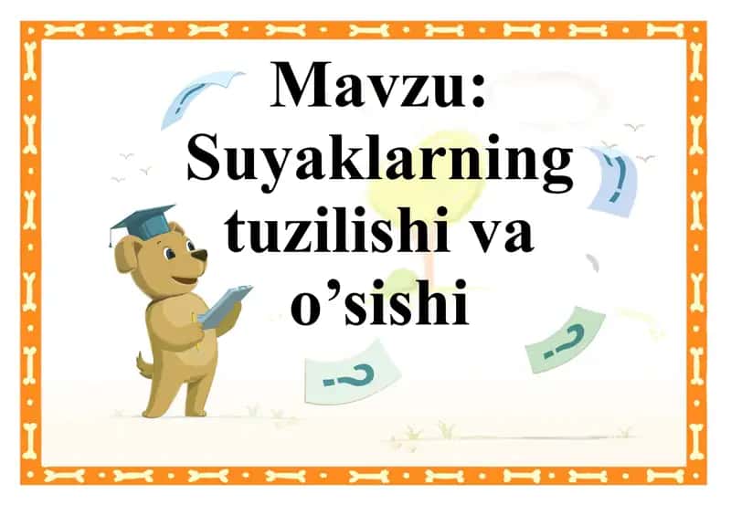 Suyaklarning tuzilishi va o’sishi