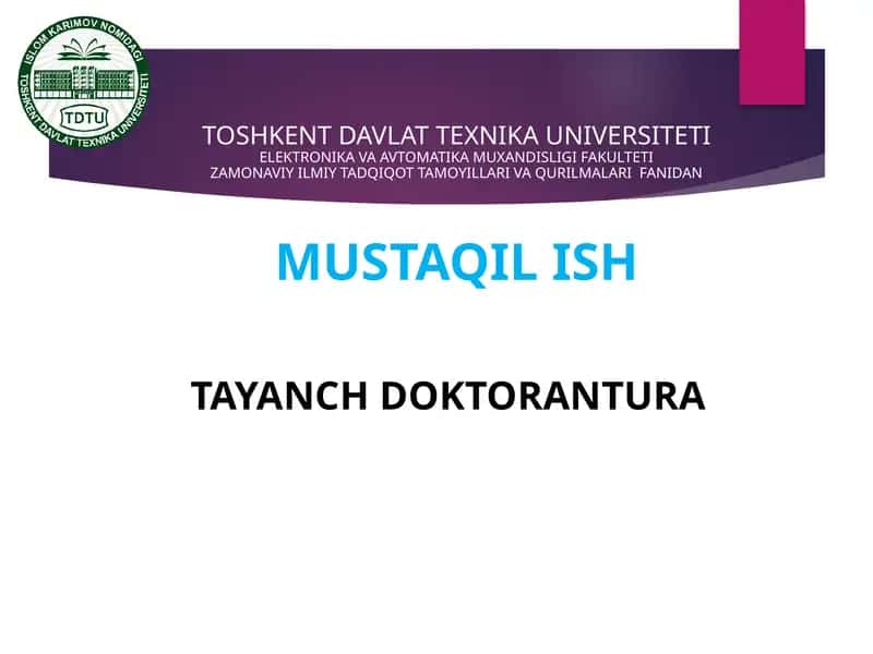 TAYANCH DOKTORANTURA