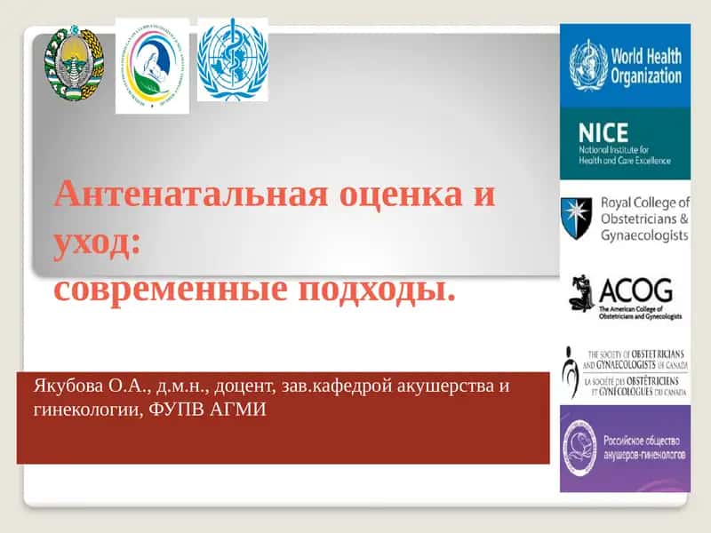 Антенатальная оценка и уход: современные подходы