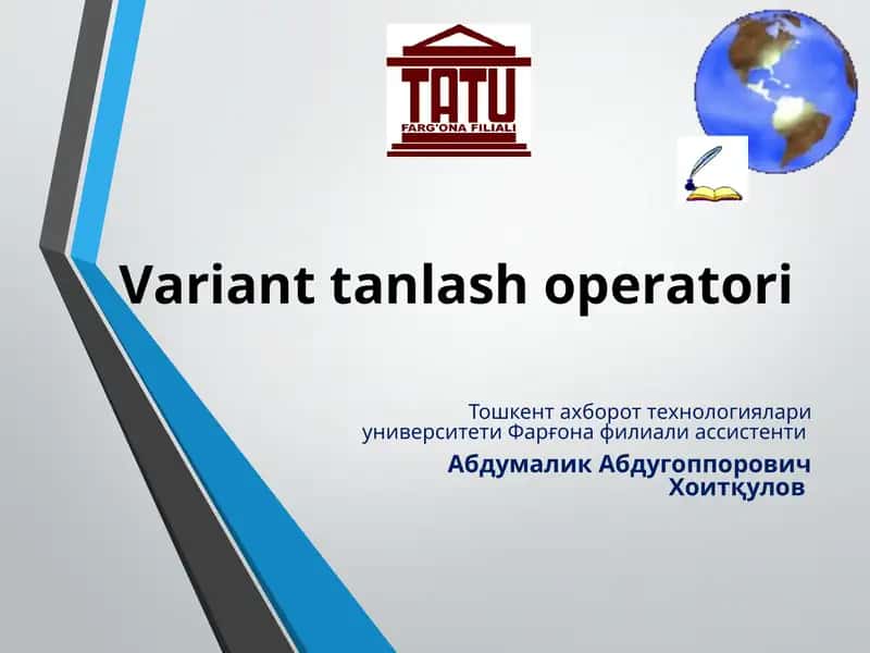 Vаriаnt tаnlаsh оpеrаtоri
