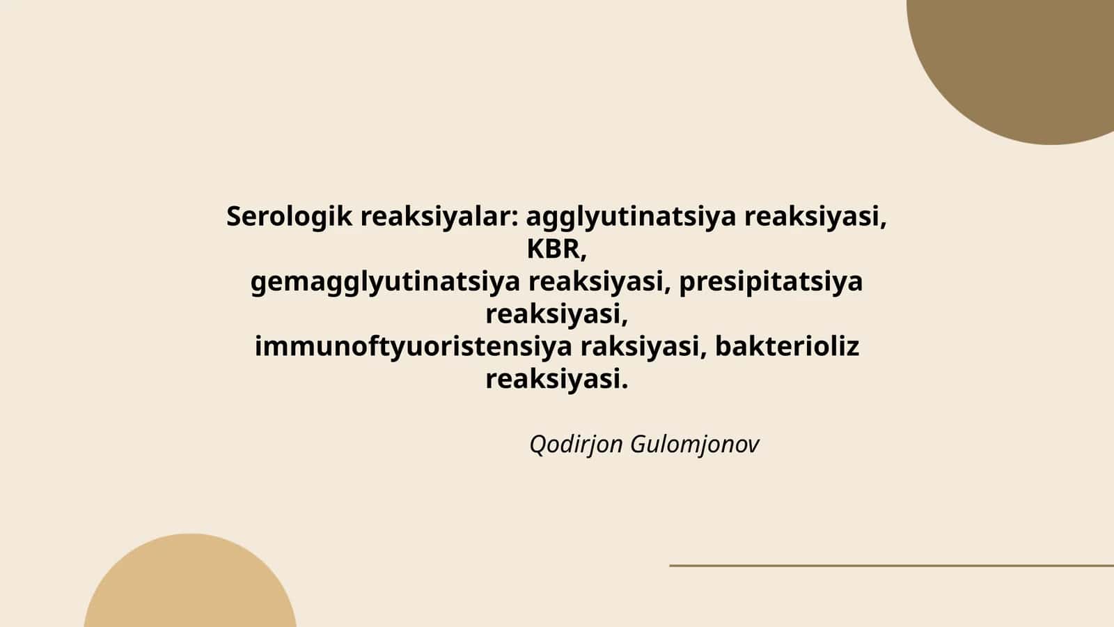 Serologik reaksiyalar