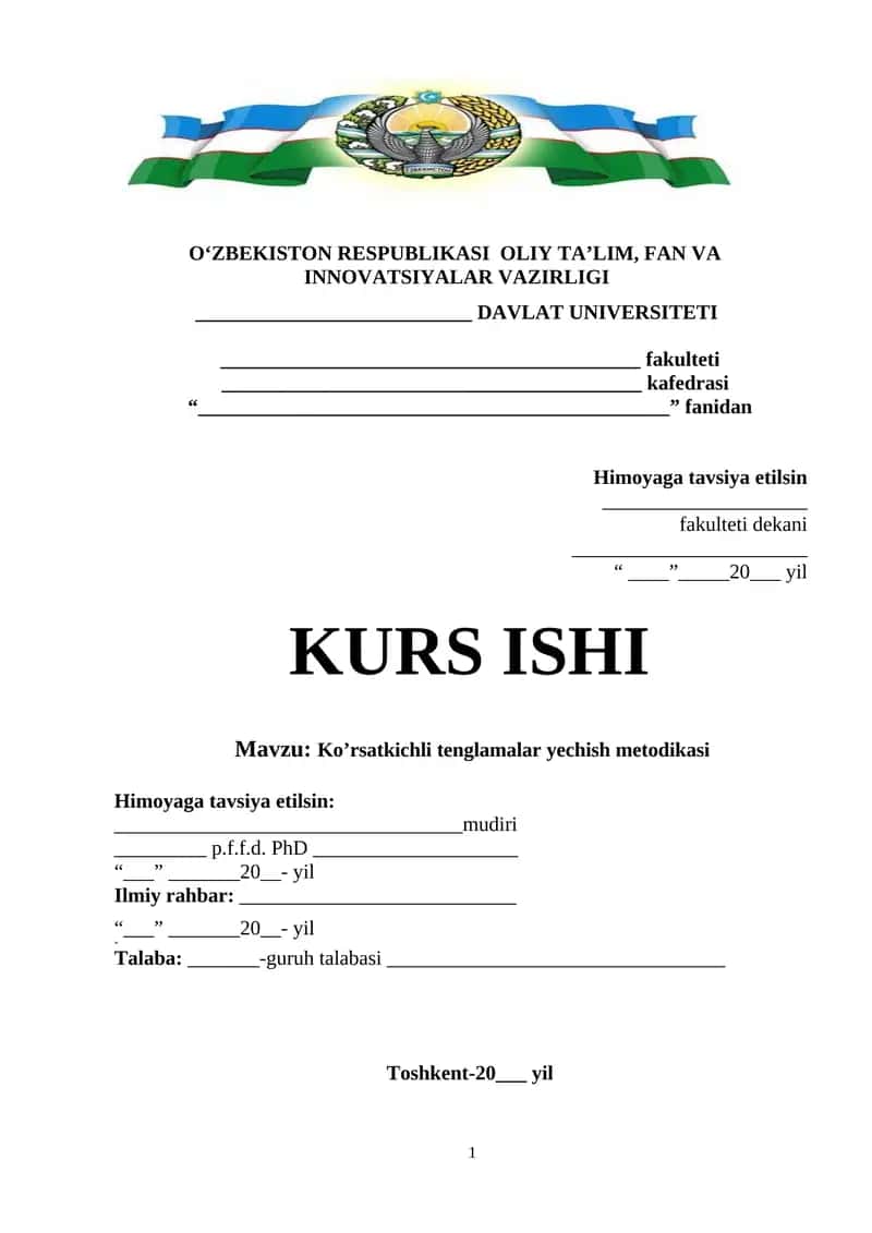 Ko’rsatkichli tenglamalar yechish metodikasi