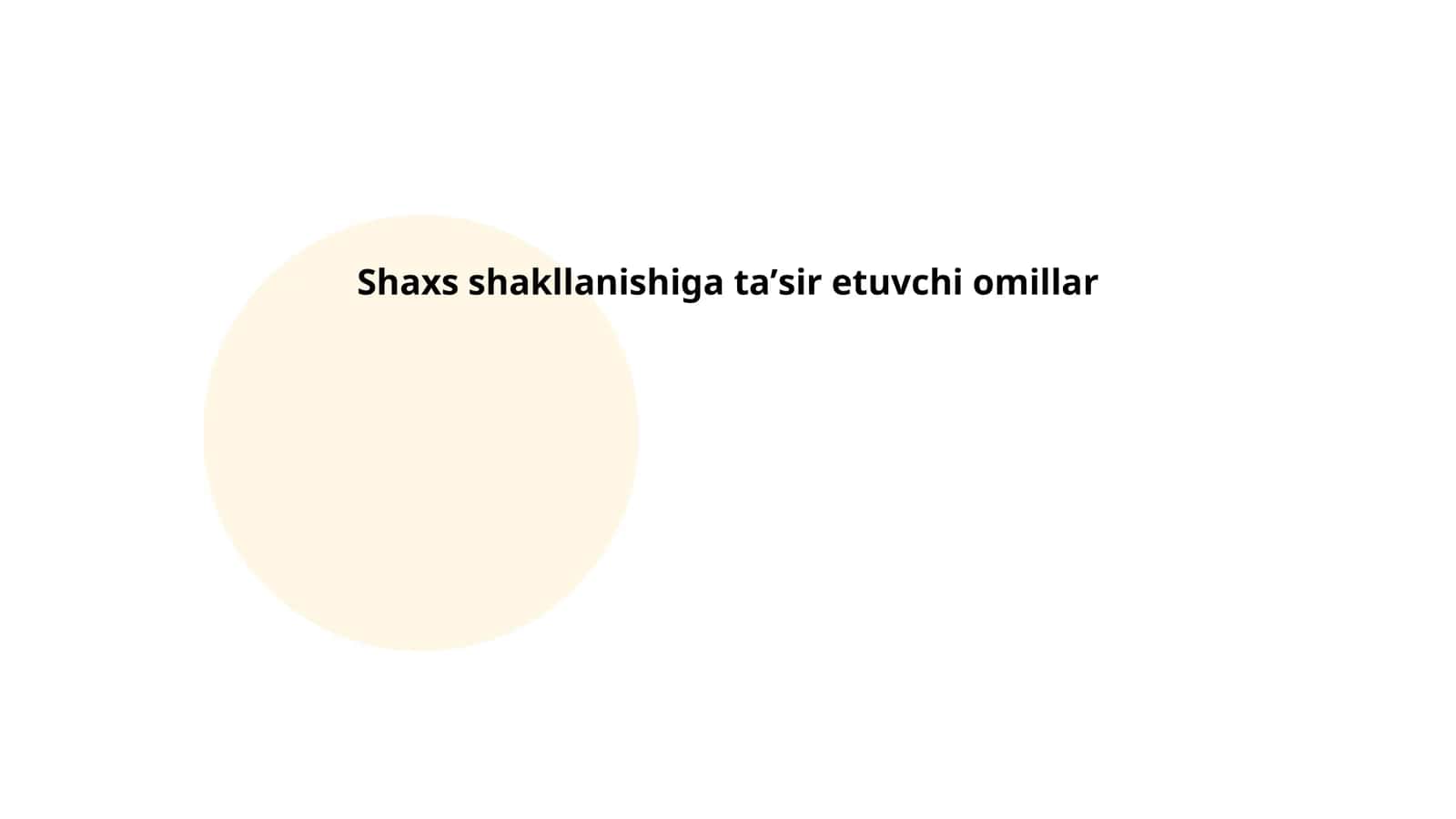 Shaxs shakllanishiga taʼsir etuvchi omillar