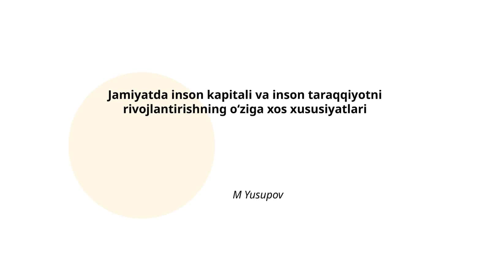 Inson kapitali tushunchasi va uning jamiyatdagi roli