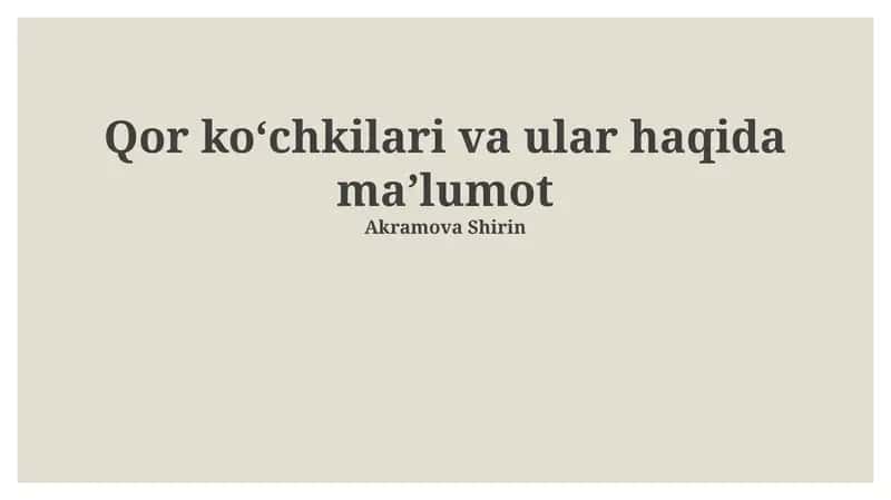 Tog' ko'chkilari va ular haqida maʼlumot