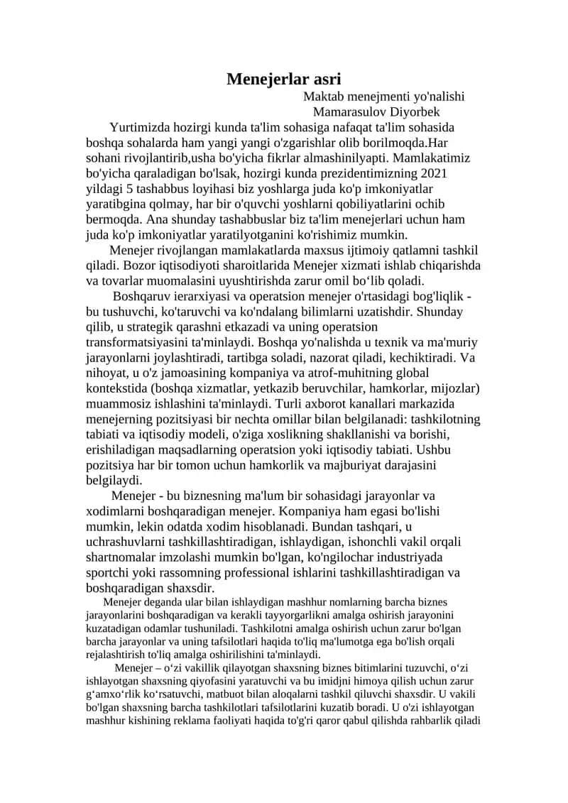 Menejerlar asri