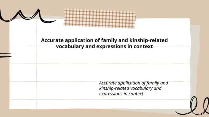 Family and Kinship Vocabulary