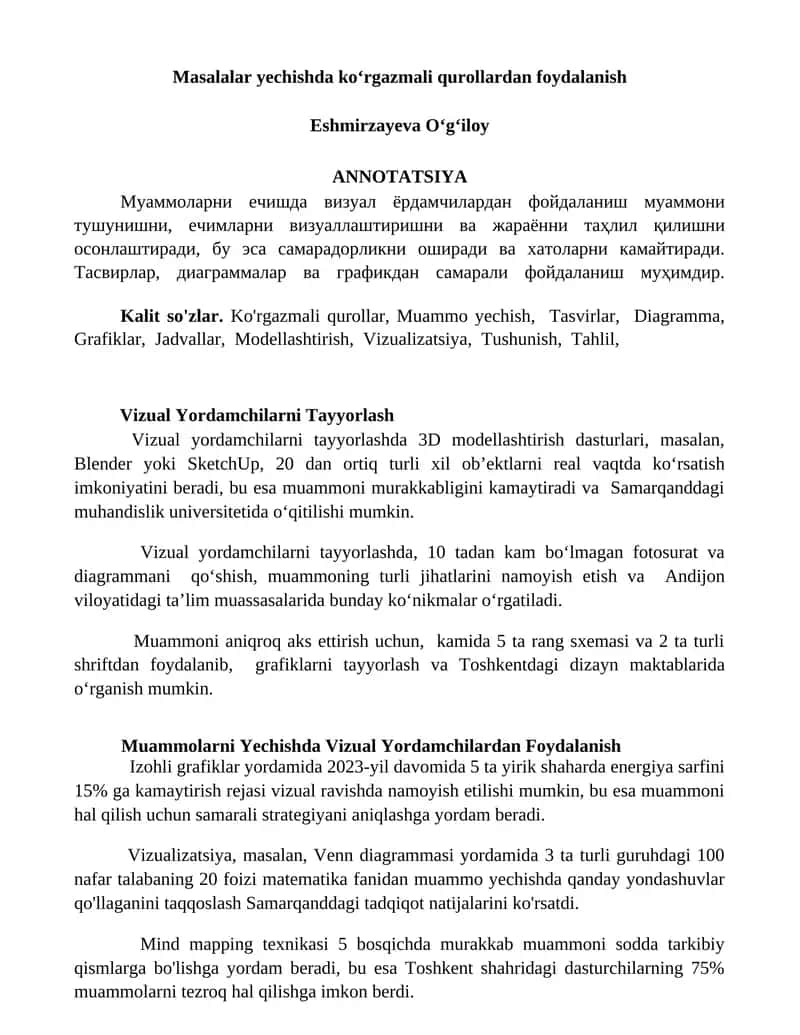 Vizual Yordamchilarni Tayyorlash