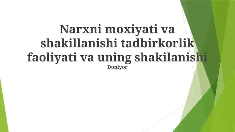 Tadbirkorlikni rivojlantirish strategiyasi