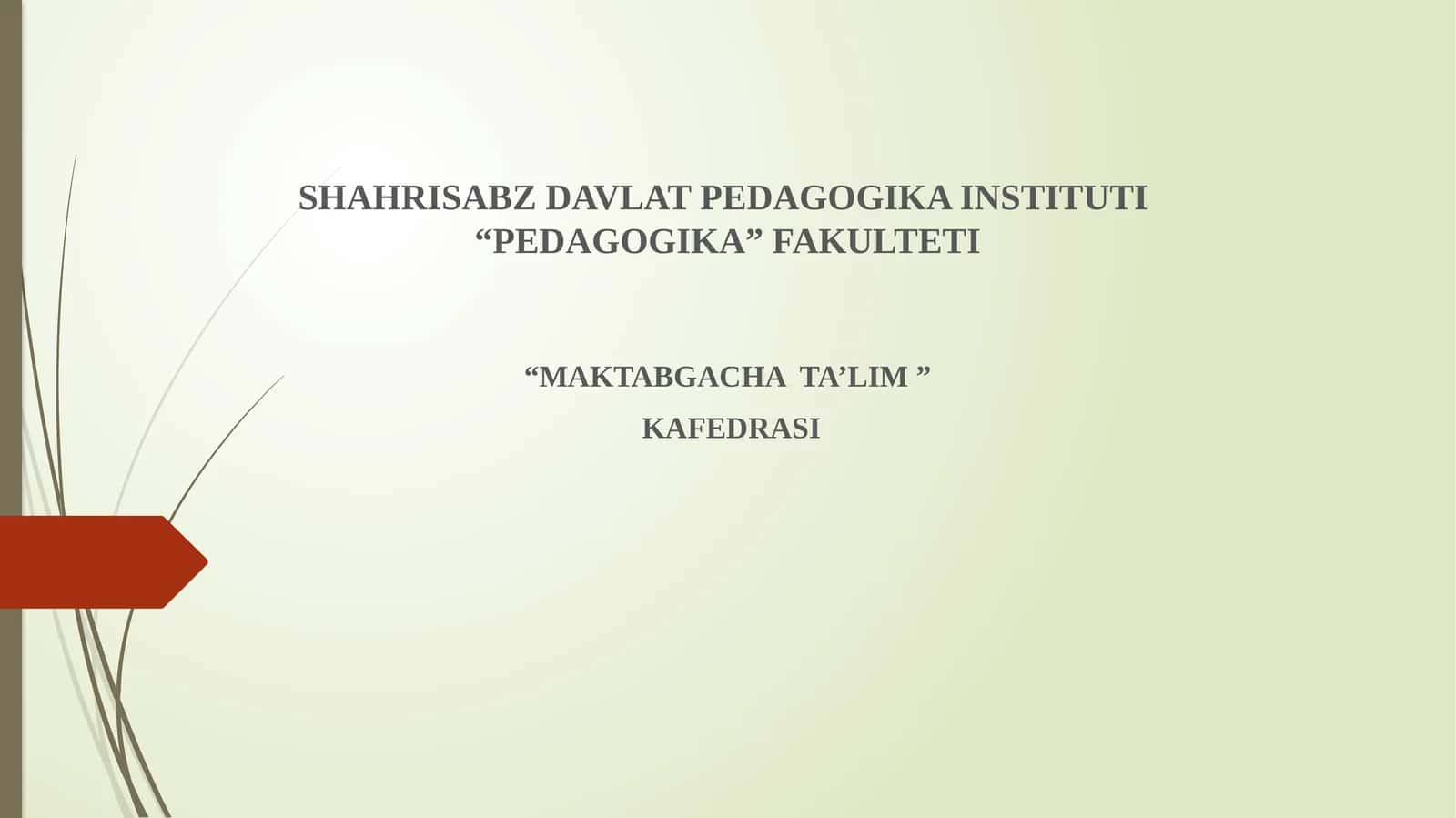 Maktabgacha yoshdagi bolalarga huquqiy tarbiya berish