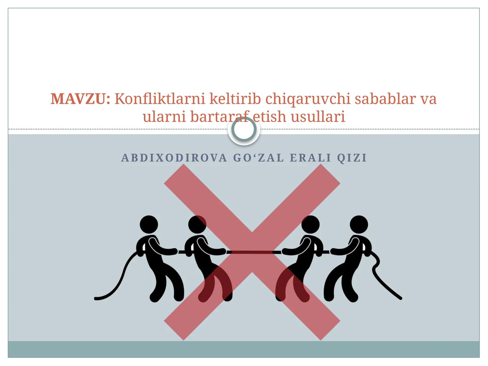 Konfliktlarni keltirib chiqaruvchi sabablar va ularni bartaraf etish usullari