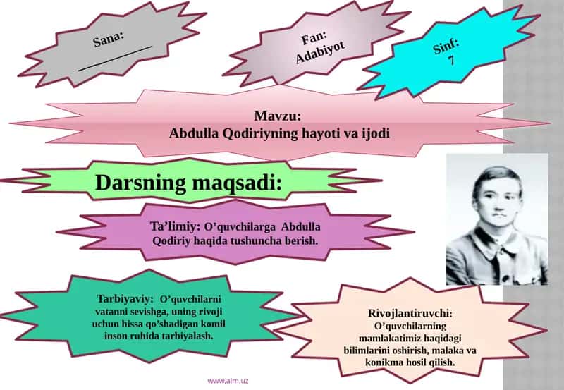Abdulla Qodiriyning hayoti va ijodi