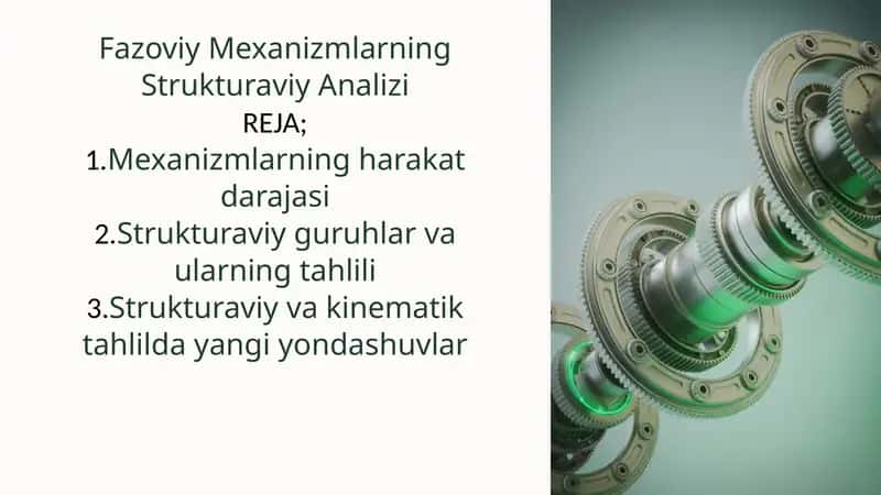 Fazoviy Mexanizmlarning Strukturaviy Analizi