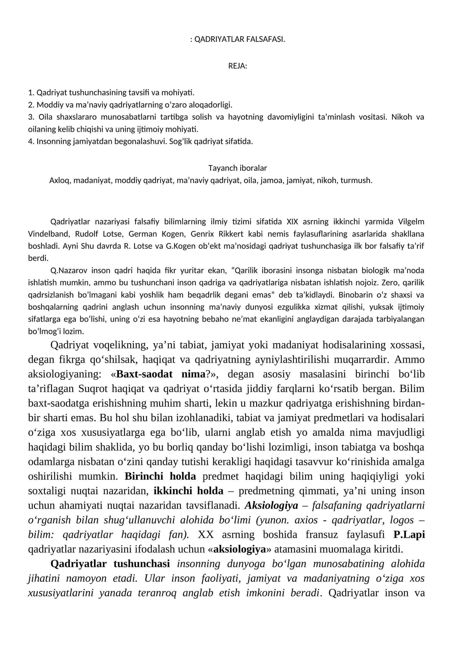 QADRIYATLAR FALSAFASI