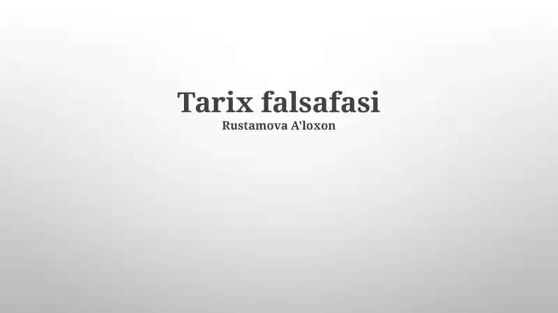 Tarix falsafasi