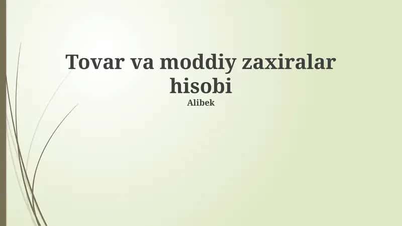 Mahsulotlar va materiallar inventarizatsiyasining asosiy usullari