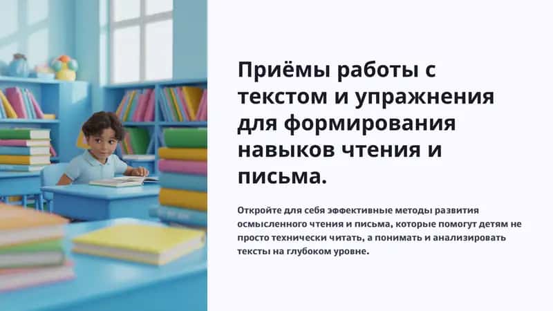 Приёмы работы с текстом и упражнения для формирования навыков чтения и письма