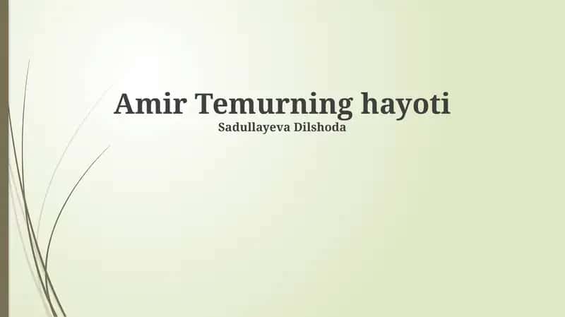 Amir Temurning hayoti