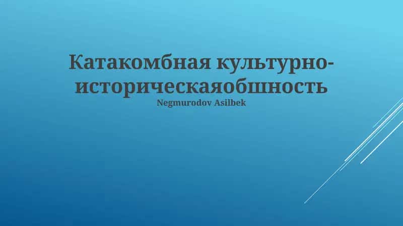 Катакомбная культурно-историческая обшность