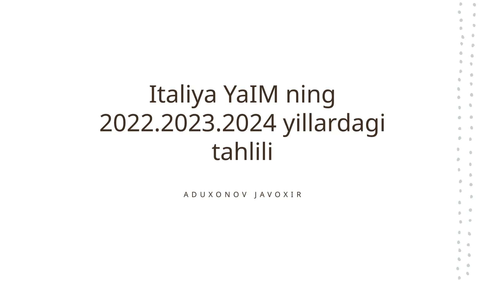 Italiya iqtisodiyoti: 2022-2024 tahlili