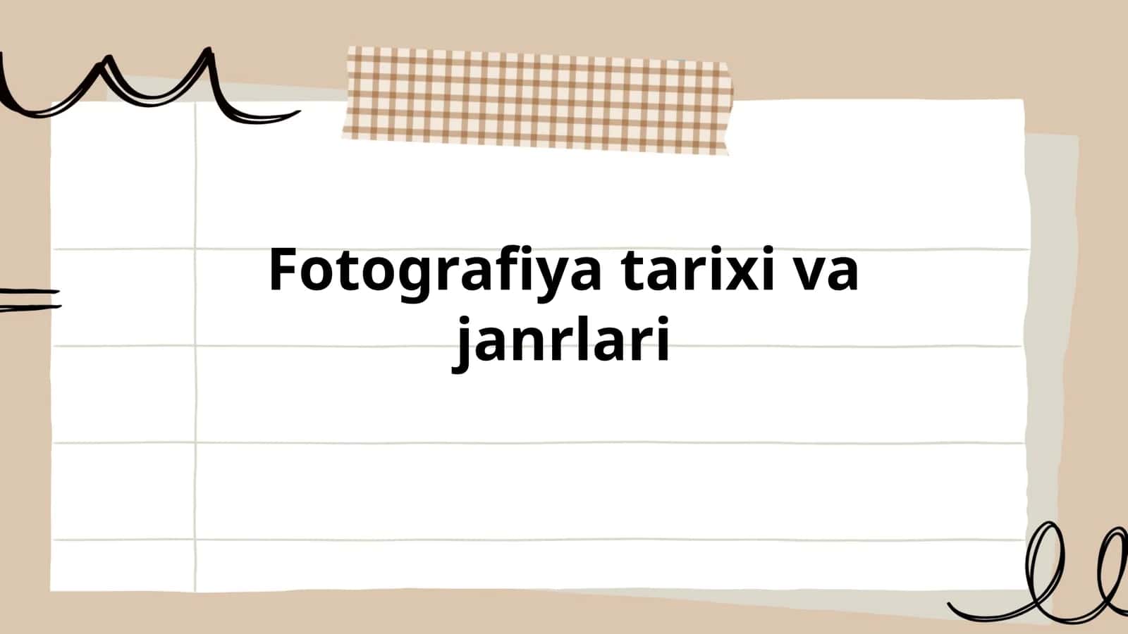 Fotografiya tarixi va janrlari