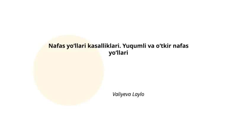 Nafas yoʻllari kasalliklari