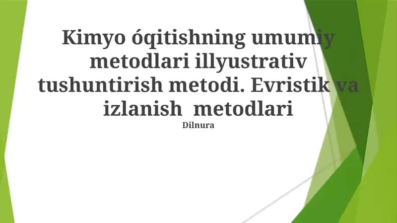 Kimyo ta'limiga evristik yondashuvlar