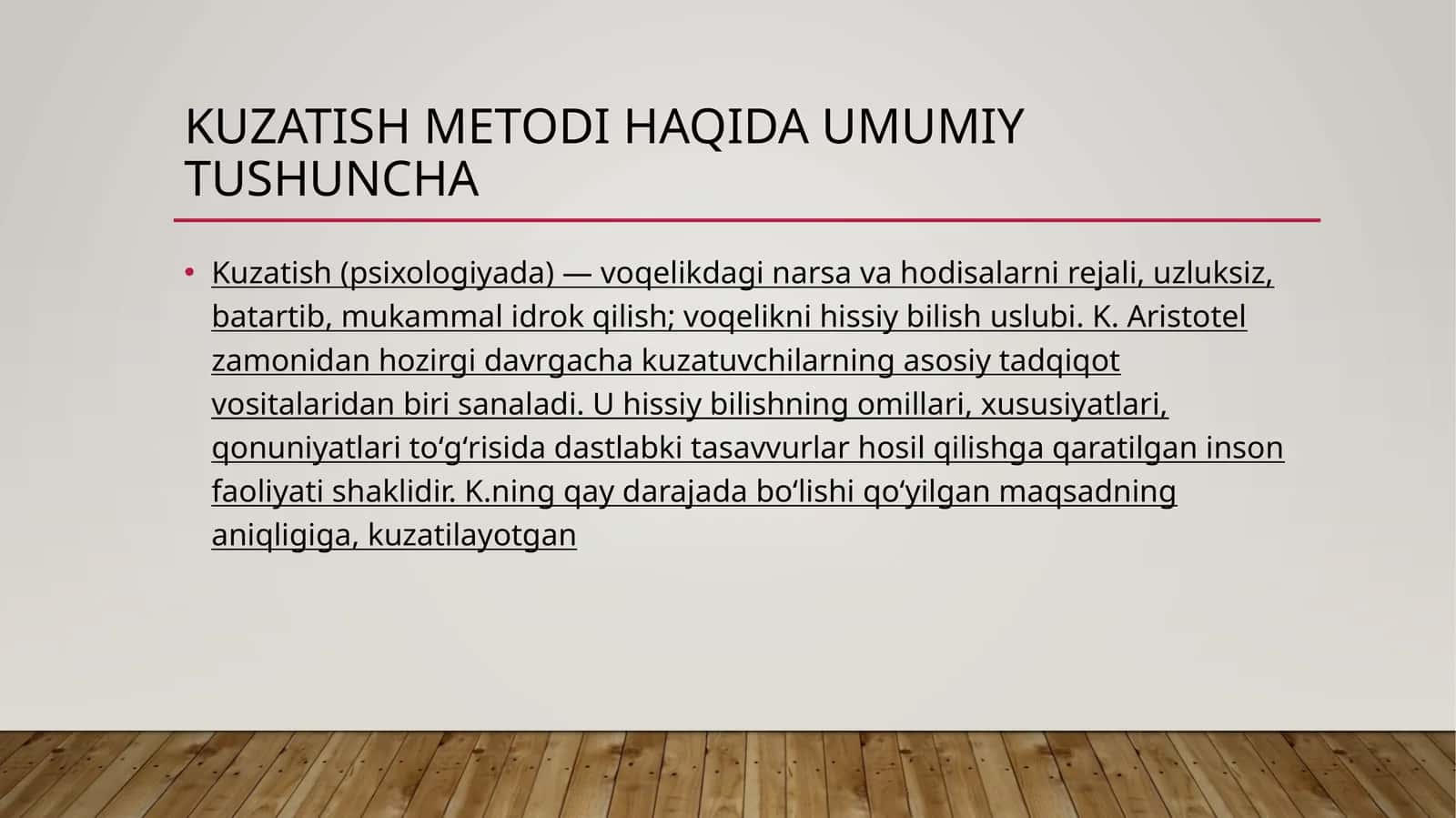 Kuzatishmetodlari