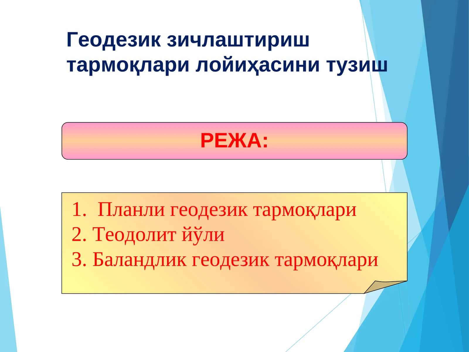 Геодезик тармоқлари