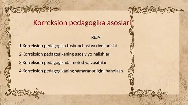 Korreksion pedagogika asoslari