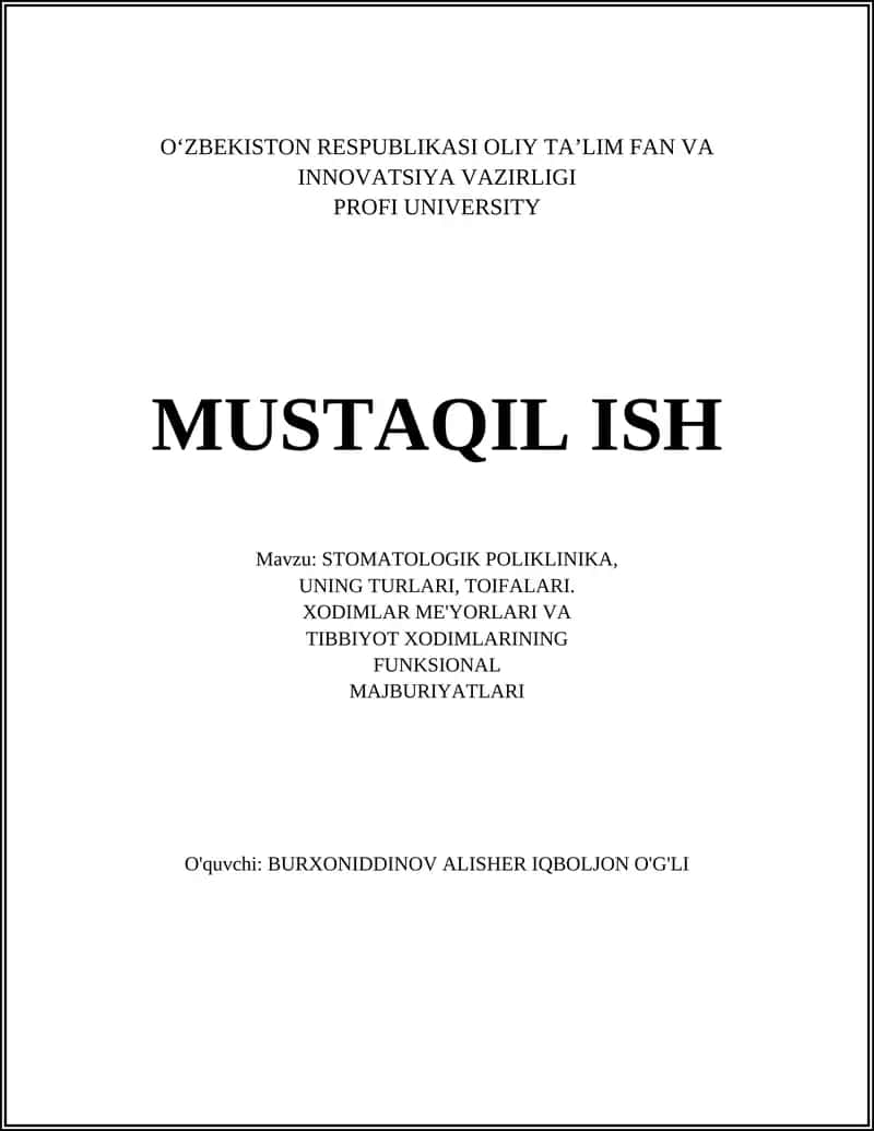 STOMATOLOGIK POLIKLINIKA