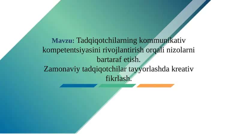 Kommunikativ kompetentsiya va kreativ fikrlash