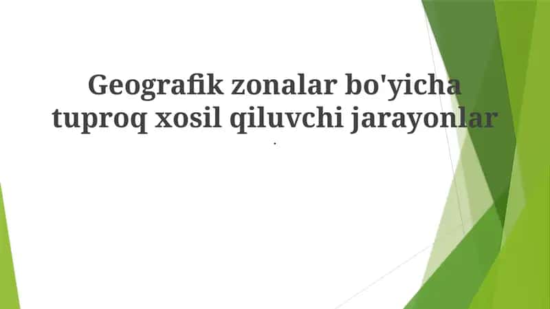 O'tloqi tuproq hosil bo'lishi