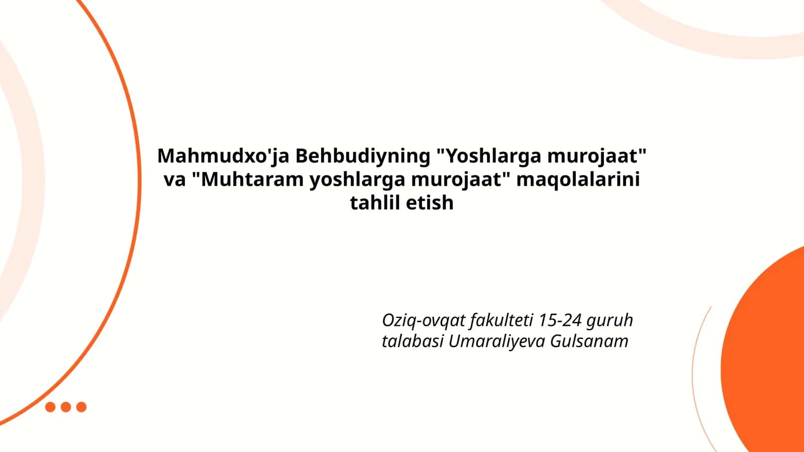 Mahmudxo'ja Behbudiyning "Yoshlarga murojaat" va "Muhtaram yoshlarga murojaat" maqolalarini tahlil etish