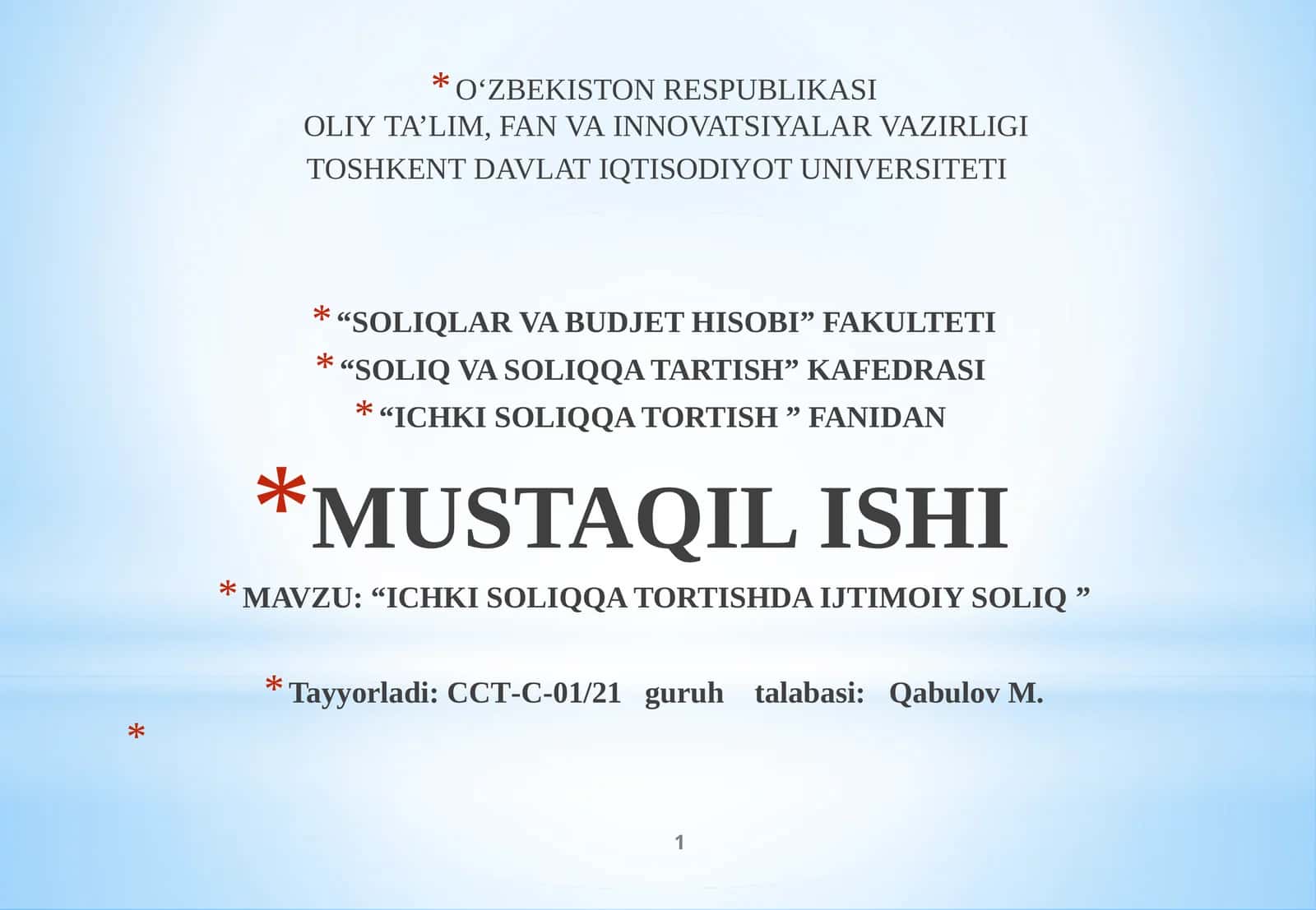 IJTIMOIY SOLIQQA TORTISHDA IJTIMOIY SOLIQ