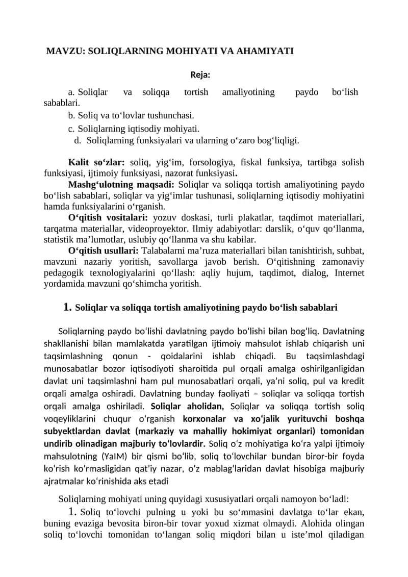 SOLIQLARNING MOHIYATI VA AHAMIYATI