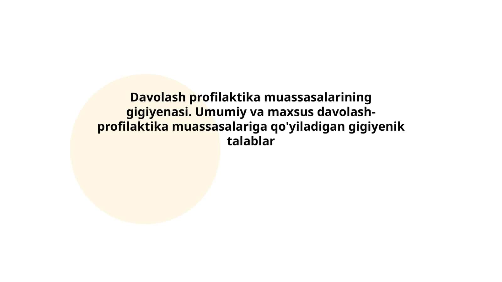Davolash profilaktika muassasalarining gigiyenasi