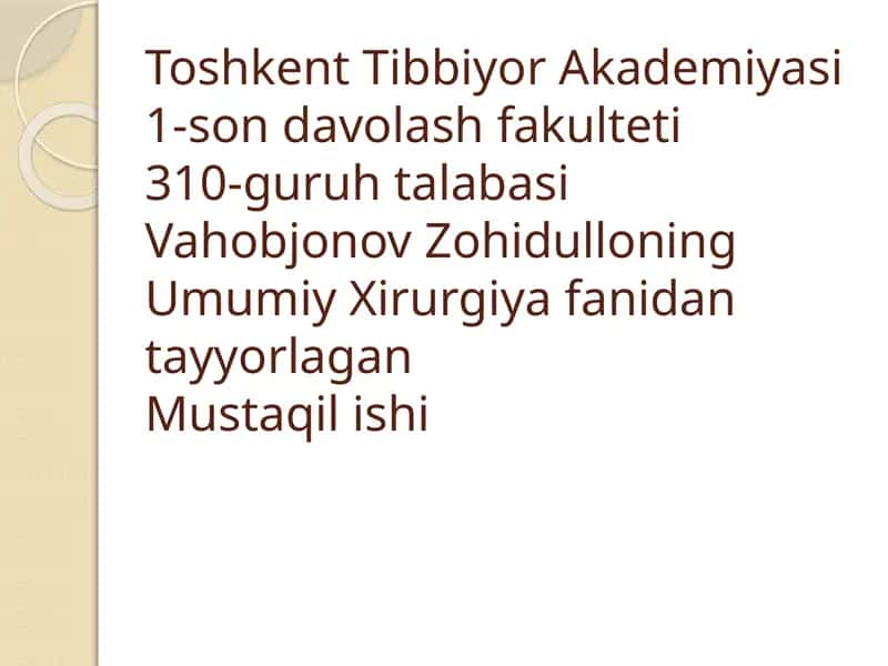 Desmurgiya. Bog'lamlar haqida umumiy tushuncha.