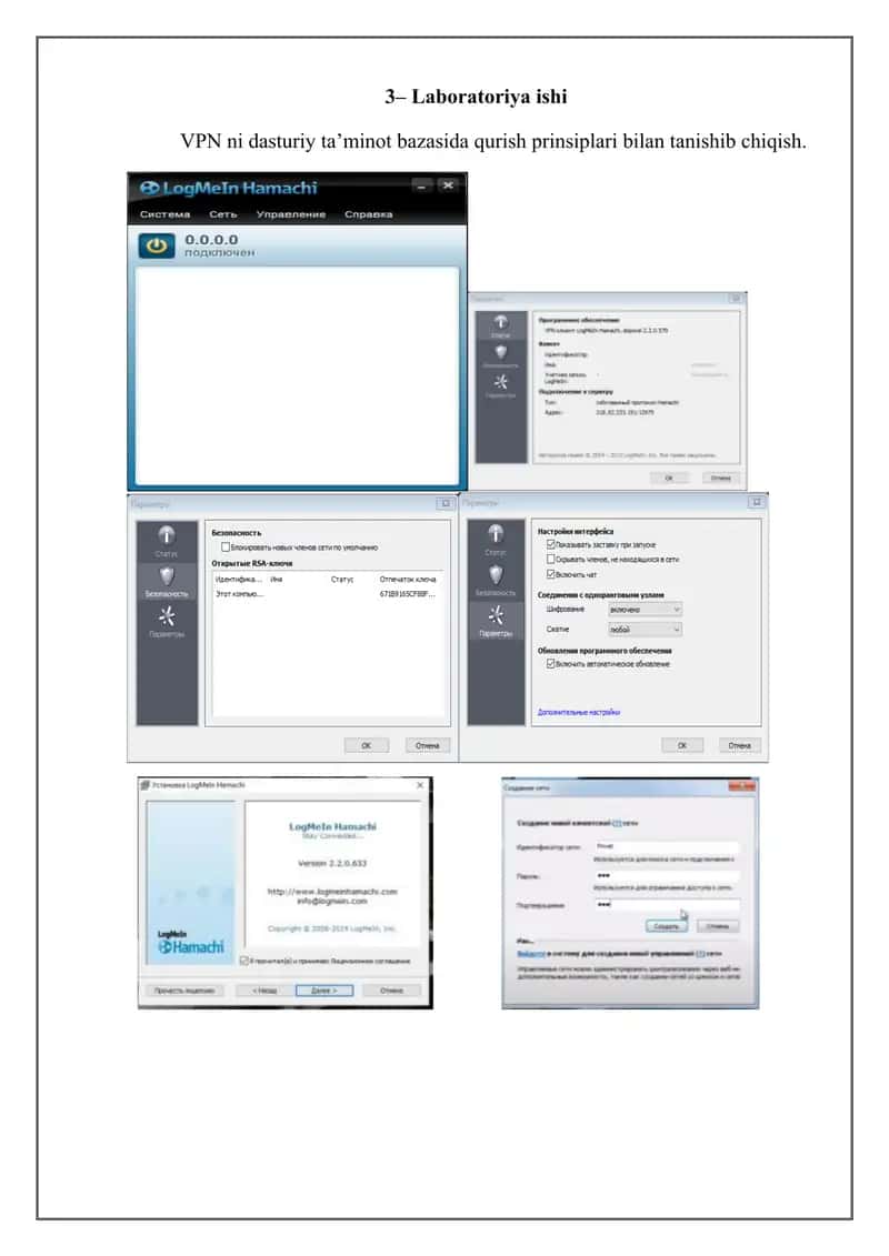VPN ni dasturiy ta’minot bazasida qurish prinsiplari bilan tanishib chiqish.