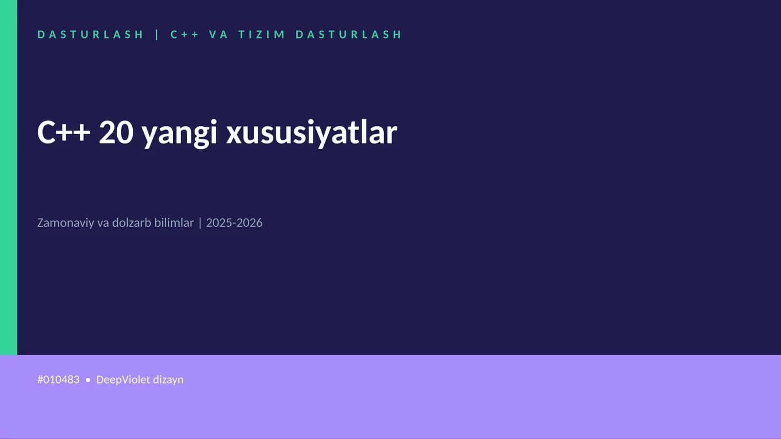 C++ 20 yangi xususiyatlar