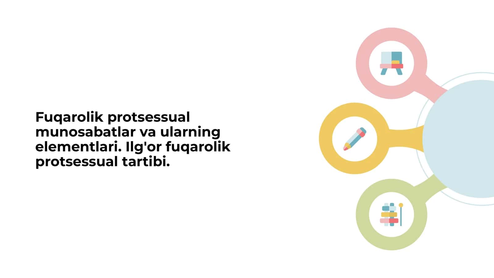 Fuqarolik protsessual munosabatlar va ularning elementlari. Ilg'or fuqarolik protsessual tartibi.