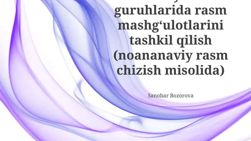 Noan'anaviy chizmachilik mashg'ulotlari