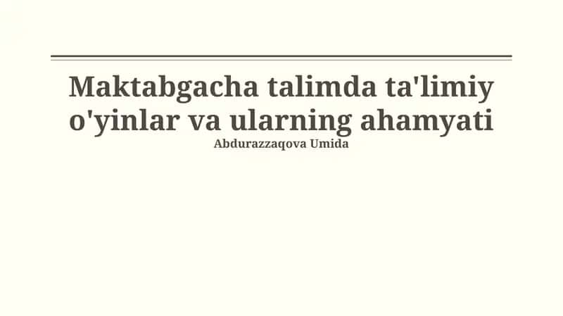 O'yinlarni tanlash mezonlari