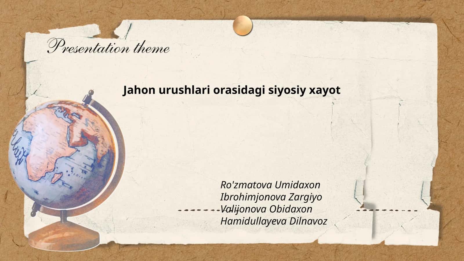 Jahon urushlari orasidagi siyosiy xayot