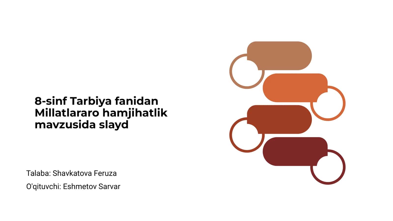 8-sinf Tarbiya fanidan Millatlararo hamjihatlik mavzusida slayd