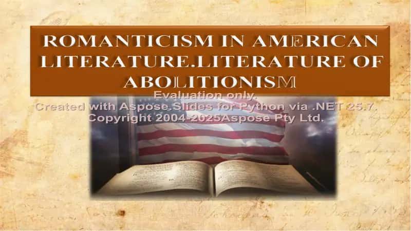 ROMANTICISM IN AMERICAN LITERATURE.LITERATURE OF ABOLITIONISM
