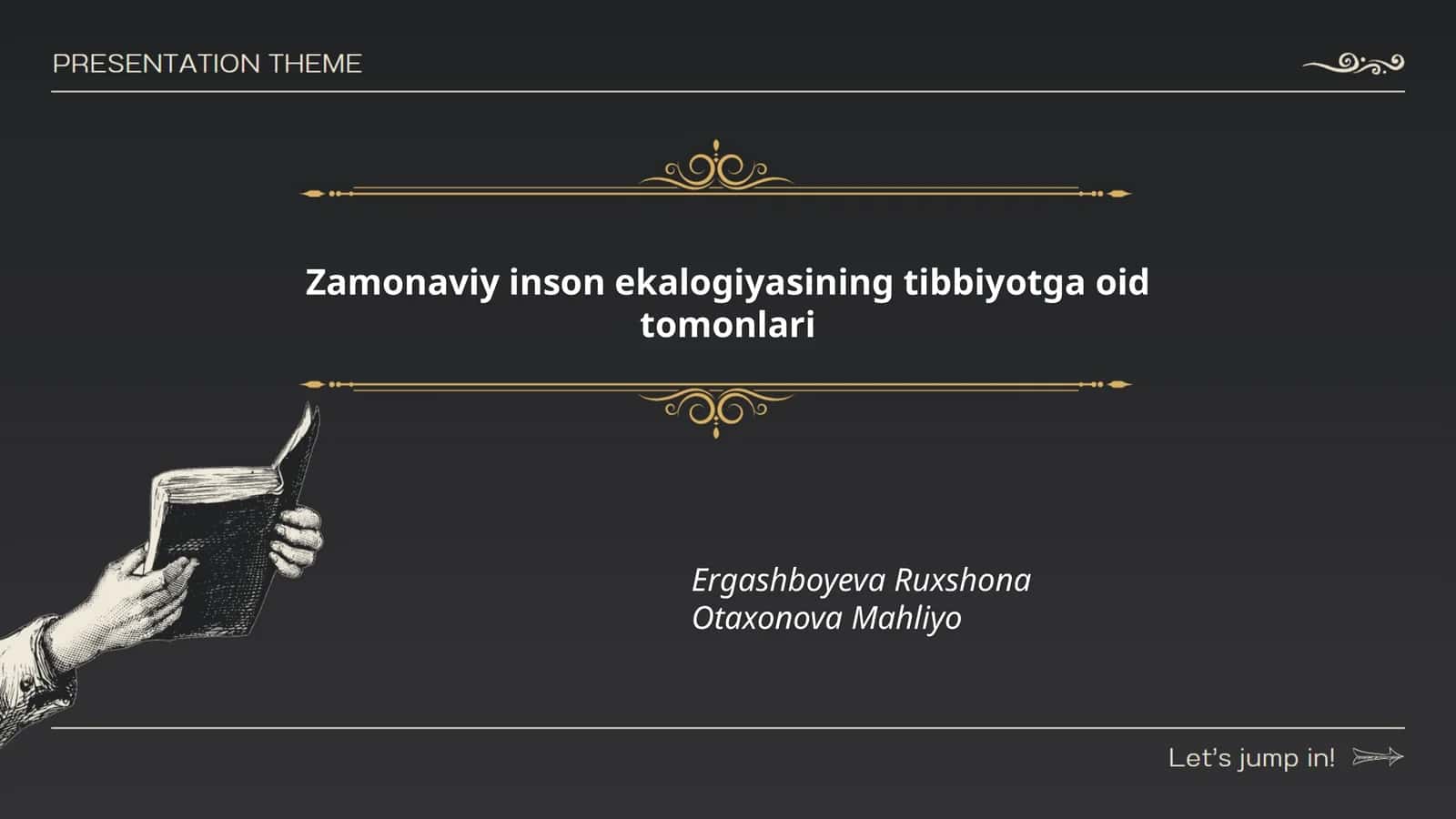Zamonaviy inson ekalogiyasining tibbiyotga oid tomonlari
