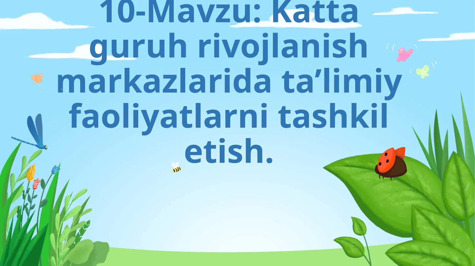 Kattaguruh rivojlanish markazlarida ta’limiy faoliyatlarni tashkil etish