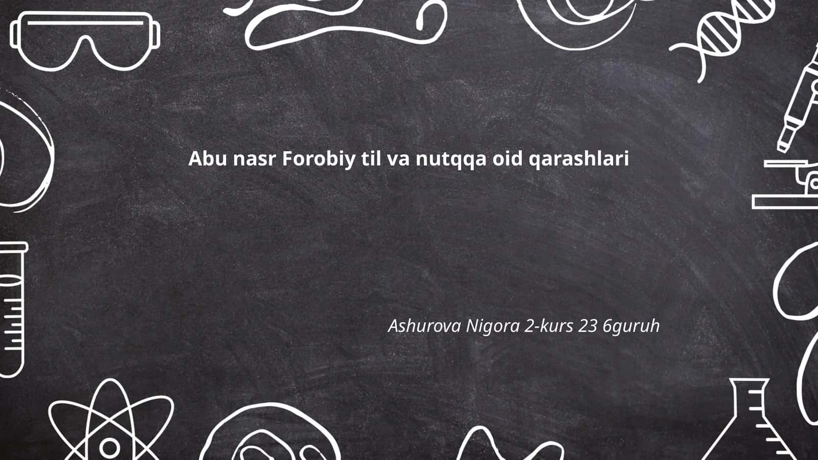 Abu Nasr Forobiy til va nutqqa oid qarashlari