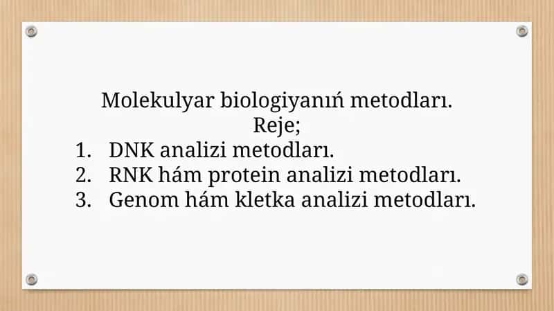Molekulyar Biologiya Metodlari